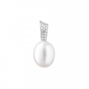 Pandantiv argint cu perla naturala alba si pietre DiAmanti SK19487P_W-G (Argint 925‰ 0,55 g.)